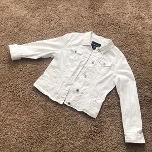 Maurices White Denim Destructed Jacket